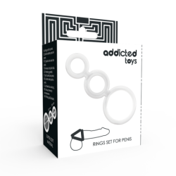 JUGUETES PARA ADICTOS - JUEGO DE ANILLOS TRANSPARENTES PARA EL PENE