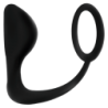 JUGUETES PARA ADICTOS - TAPÓN ANAL CON ANILLO NEGRO PARA EL PENE