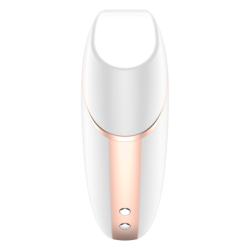 SATISFACTOR - ESTIMULADOR Y VIBRADOR DE PULSO DE AIRE CON FORMA DE TRIÁNGULO DE AMOR, BLANCO