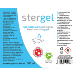 STERGEL - GEL HIDROALCOHÓLICO DESINFECTANTE DE MANOS CON ALOE VERA 100ML