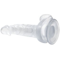 BAILE - DILDO REALISTA CON VENTOSA Y TESTÍCULOS 16,7 CM TRANSPARENTE
