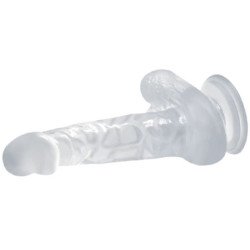 BAILE - DILDO REALISTA CON VENTOSA Y TESTÍCULOS 16,7 CM TRANSPARENTE