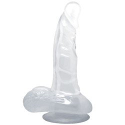 BAILE - DILDO REALISTA CON VENTOSA Y TESTÍCULOS 16,7 CM TRANSPARENTE