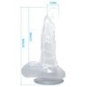 BAILE - DILDO REALISTA CON VENTOSA Y TESTÍCULOS 16,7 CM TRANSPARENTE