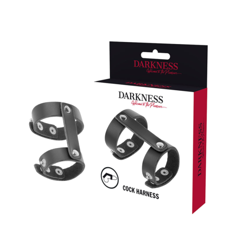 OSCURIDAD - ANILLO AJUSTABLE DE CUERO PARA PENE Y TESTÍCULOS