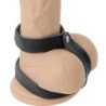 OSCURIDAD - ANILLO AJUSTABLE DE CUERO PARA PENE Y TESTÍCULOS