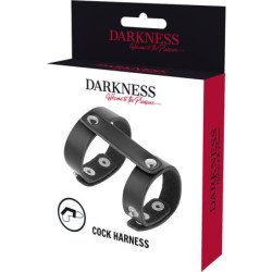 OSCURIDAD - ANILLO AJUSTABLE DE CUERO PARA PENE Y TESTÍCULOS