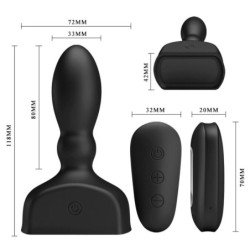 MR PLAY - PLUG ANAL HINCHABLE NEGRO CONTROL REMOTO