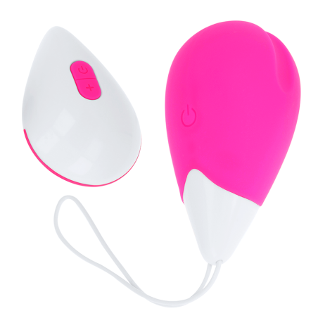 OHMAMA - HUEVO VIBRADOR TEXTURIZADO, 10 MODOS, ROSA Y BLANCO