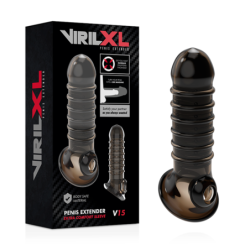 VIRILXL - EXTENSIÓN DE PENE Y FUNDA V15 NEGRA