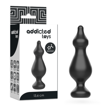 JUGUETES ANALES ADDICTED - TAPÓN SEXUAL ANAL DE 13,6 CM NEGRO