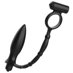 JUGUETES PARA ADICTOS - TAPÓN ANAL CON ANILLO VIBRATORIO