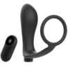 JUGUETES PARA ADICTOS - ANILLO PARA PENE CON CONTROL REMOTO, TAPÓN ANAL NEGRO RECARGABLE