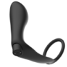 JUGUETES PARA ADICTOS - ANILLO PARA PENE CON CONTROL REMOTO, TAPÓN ANAL NEGRO RECARGABLE