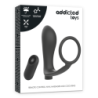 JUGUETES PARA ADICTOS - ANILLO PARA PENE CON CONTROL REMOTO, TAPÓN ANAL NEGRO RECARGABLE