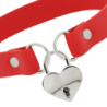 COQUETTE CHIC DESIRE - COLLAR CUERO VEGANO ROJO ACCESORIO CORAZÓN CON LLAVE