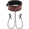 BEGME - COLLAR EDICIÓN ROJA CON PINZAS PARA PEZONES Y FORRO DE NEOPRENO