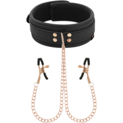 COQUETTE CHIC DESIRE - COLLAR CON PINZAS PARA PEZONES DE FANTASÍA CON FORRO DE NEOPRENO
