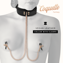 COQUETTE CHIC DESIRE - COLLAR CON PINZAS PARA PEZONES DE FANTASÍA CON FORRO DE NEOPRENO