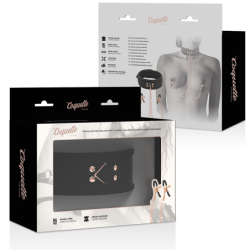 COQUETTE CHIC DESIRE - COLLAR CON PINZAS PARA PEZONES DE FANTASÍA CON FORRO DE NEOPRENO