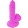 DIVERSIA - DILDO FLEXIBLE CON VIBRACION MORADO 17 CM -O- 3.3 CM
