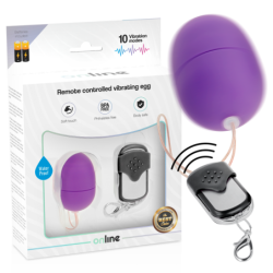 EN LÍNEA - HUEVO VIBRATORIO CON CONTROL REMOTO MORADO