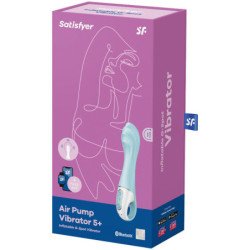 SATISFACTOR - VIBRADOR DE AIRE CON BOMBA 5+ VIBRADOR INFLABLE PARA EL PUNTO G APLICABLE AZUL