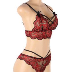 SUBBLIME - SET DOS PIEZAS TOP Y PANTIES ENCAJE L/XL