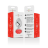 INTENSE - PLUG ANAL METAL ALUMINIO CON CRISTAL ROJO TALLA S