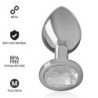 INTENSE - PLUG ANAL METAL ALUMINIO CON CRISTAL PLATA TALLA M
