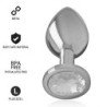 INTENSO - TAPÓN ANAL DE METAL DE ALUMINIO CON CRISTAL DE PLATA TALLA L