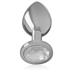 INTENSO - TAPÓN ANAL DE METAL DE ALUMINIO CON CRISTAL DE PLATA TALLA L