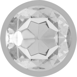 INTENSO - TAPÓN ANAL DE METAL DE ALUMINIO CON CRISTAL DE PLATA TALLA L