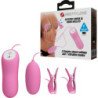 PRETTY LOVE - PINZAS CON VIBRACIÓN Y ELETROSHOCK ROSA