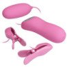 PRETTY LOVE - PINZAS CON VIBRACIÓN Y ELETROSHOCK ROSA