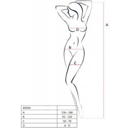 PASSION - BS098 BODYSTOCKING BLANCO TALLA UNICA