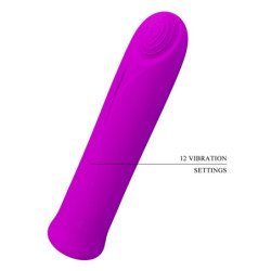 PRETTY LOVE - VIBRADOR SUPERPODEROSO MINI CURTIS 12 VIBRACIONES DE SILICONA VIOLETA