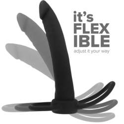 MITOLOGÍA - DILDO ANAL COBI ONYX CON ANILLO PARA PENE Y TESTÍCULOS, 13 CM DE SILICONA