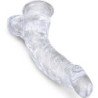 KING COCK - CLEAR PENE REALISTICO CURVADO CON TESTICULOS 16.5 CM TRANSPARENTE