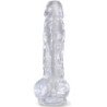 KING COCK - CLEAR PENE REALISTICO CON TESTICULOS 16.5 CM TRANSPARENTE