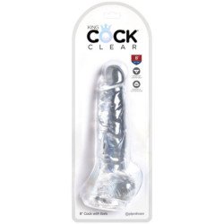 KING COCK - CLEAR PENE REALISTICO CON TESTICULOS 16.5 CM TRANSPARENTE