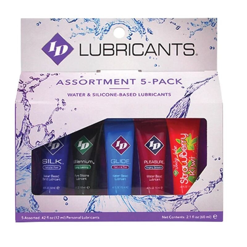 ID JUICY LUBE - PAQUETE DE 5 TUBO DE LUBRICANTE SURTIDO DE 12 ML