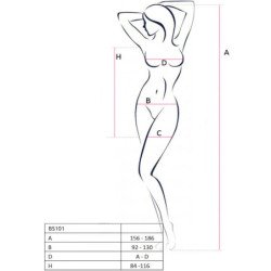 PASSION - BS101 BODYSTOCKING BLANCO TALLA UNICA