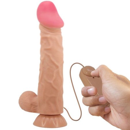 PRETTY LOVE - SERIE DE PIEL DESLIZANTE DILDO REALISTA CON PIEL DESLIZANTE, VENTOSA, CONTROL REMOTO, COLOR CARNE, 24 CM