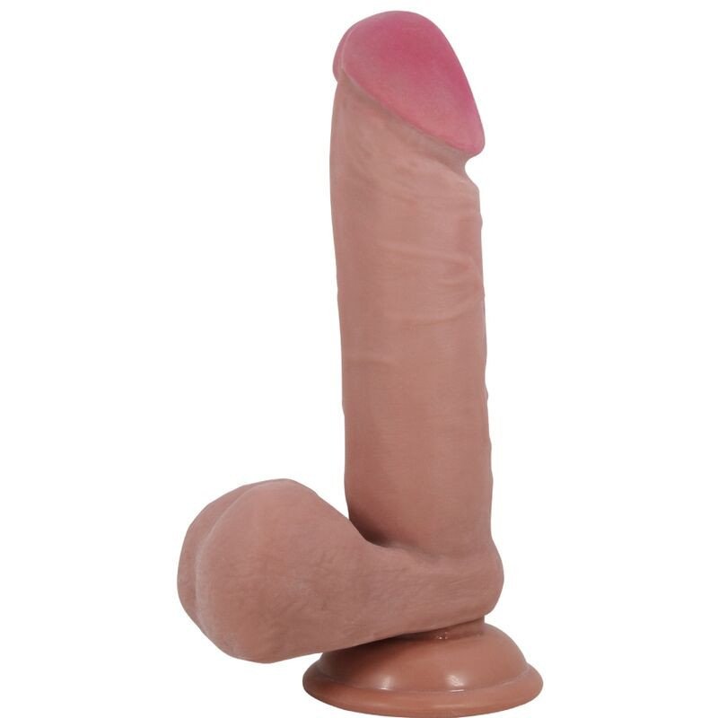 PRETTY LOVE - SERIE DE PIEL DESLIZANTE DILDO REALISTA CON VENTOSA DE PIEL DESLIZANTE MARRÓN 20,5 CM