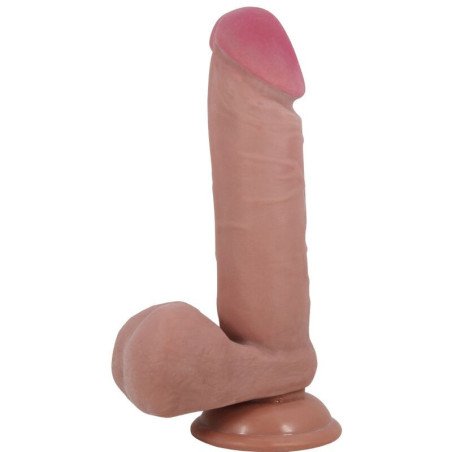 PRETTY LOVE - SERIE DE PIEL DESLIZANTE DILDO REALISTA CON VENTOSA DE PIEL DESLIZANTE MARRÓN 20,5 CM