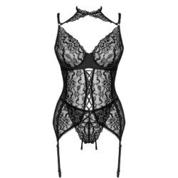 LIVCO CORSETTI FASHION - GIELLANDRA FOR THE SENSES COLLECTION CORSET + PANTY NEGRO L/XL