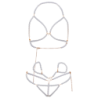 LEG AVENUE - SET SUJETADOR MUÑEQUERAS & TANGA PERLA