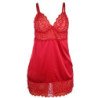 SUBBLIME - BABYDOLL DE SATÉN CON ENCAJE ROJO S/M