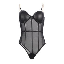 SUBBLIME - BODY CON TIRANTES DE CADENA NEGRA TALLA S/M